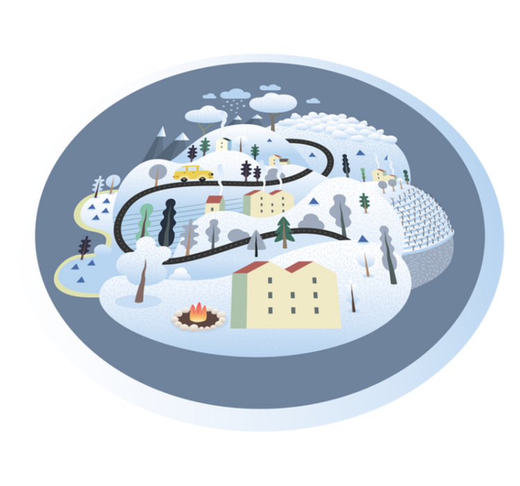 Finurlig landskabsrejse vej vinyl tæppe - TenStickers