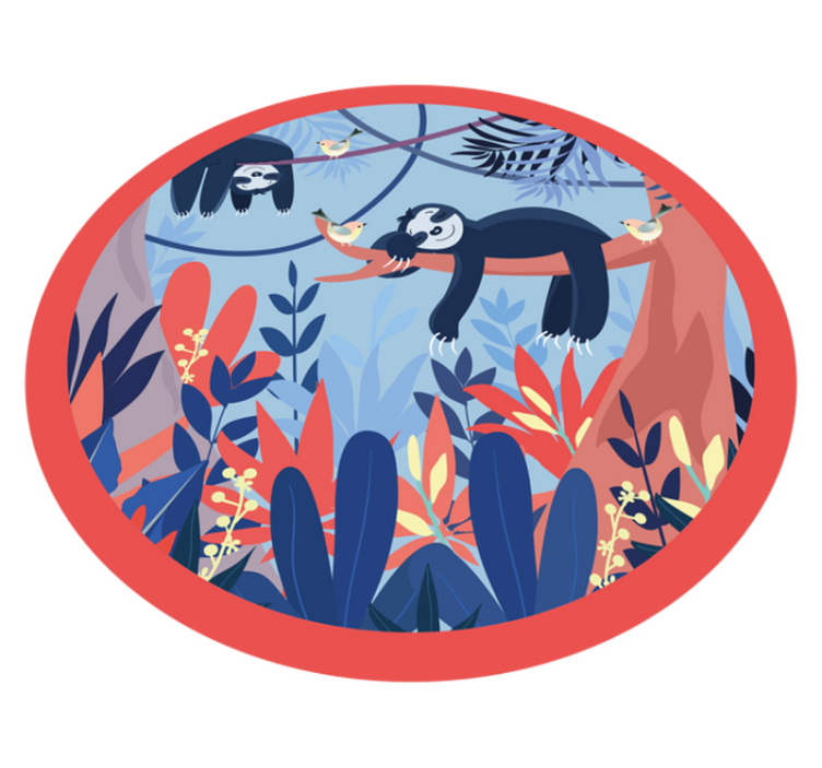 Dovendyr jungle scene vinyltæppe med dyreprint - TenStickers