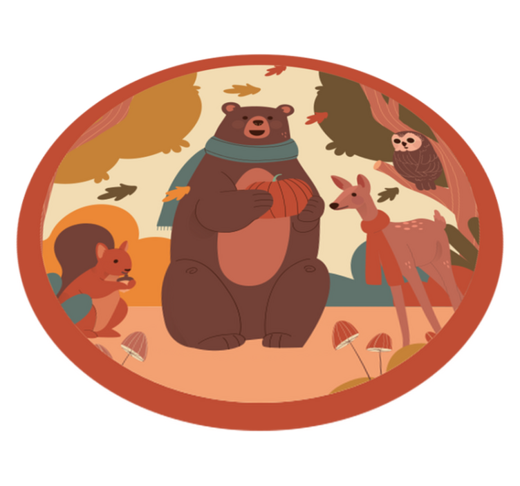 Skovens dyrevenner vinyltæpper til babyværelse - TenStickers