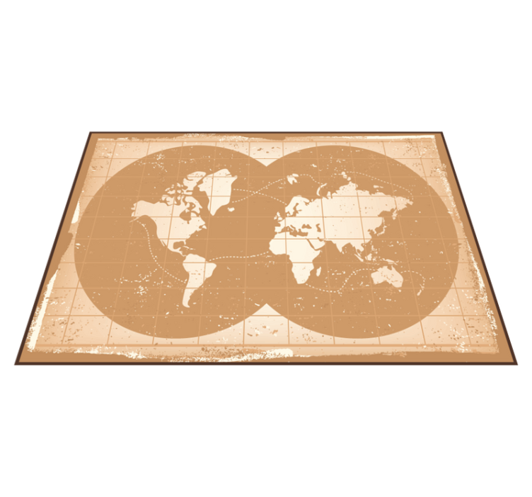 Verdenskort vinyl tæppe world map design - TenStickers