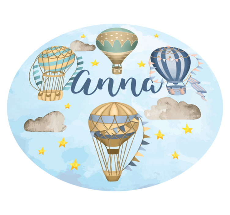 Luftballon fantasi vinyl tæppe med navn - TenStickers