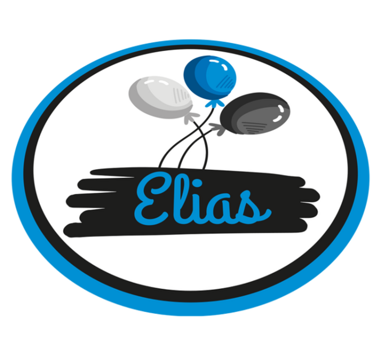 Personlige grå og blå balloner vinyl tæppe - TenStickers