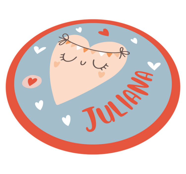 Hjerte med navn vinyl tæppe - TenStickers