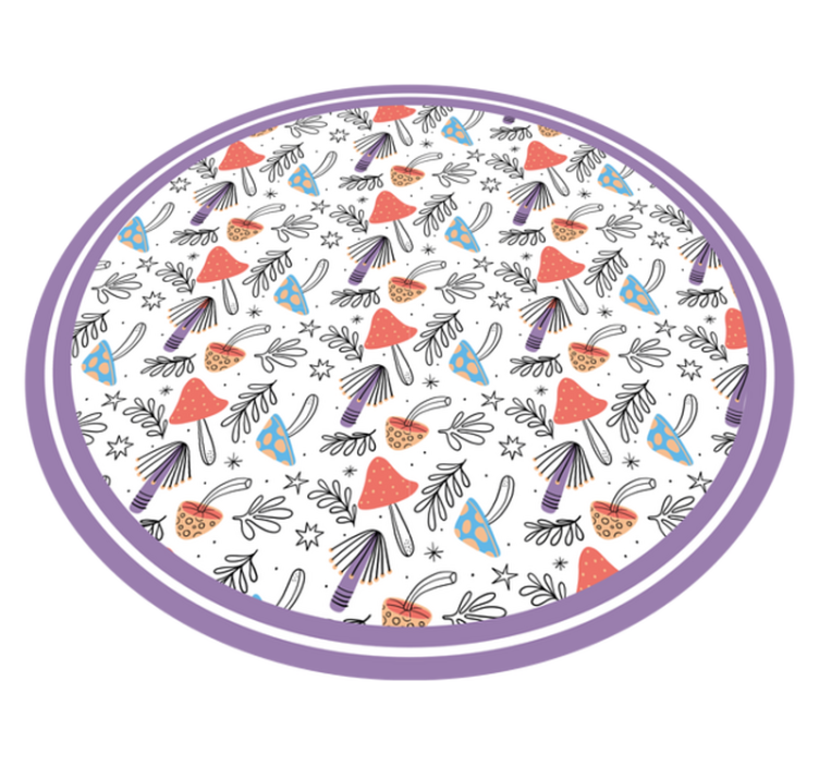 Farverige svampe spirer natur vinyl tæppe - TenStickers