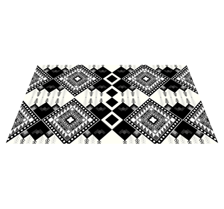 Ensfarvet motiv etniske vinyltæppe - TenStickers