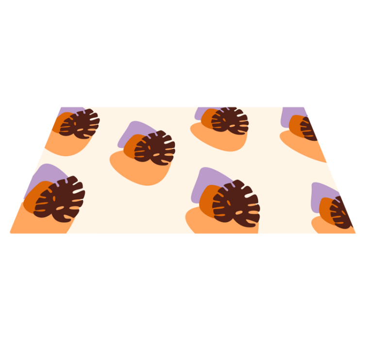 Farverige bladformer natur vinyl tæppe - TenStickers