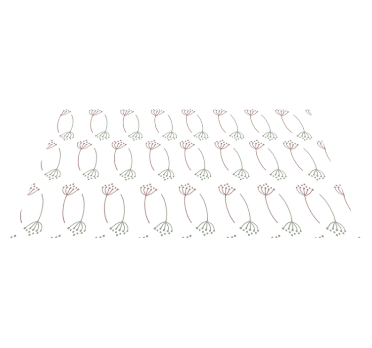 Blomsterstilkmønster Blomster og planter vinyltæppe - TenStickers