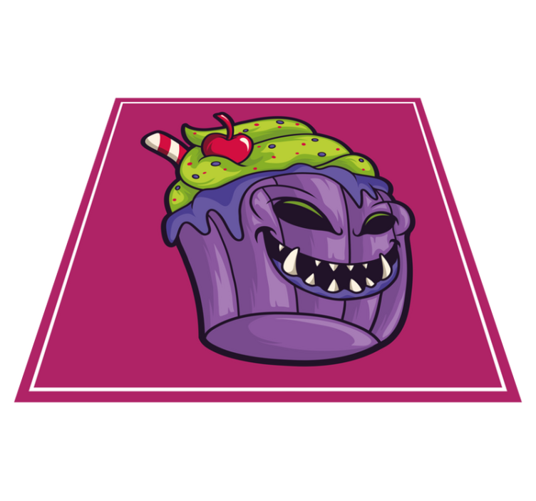 Glubende cupcake-monster vinyl tæppe til teenagere - TenStickers
