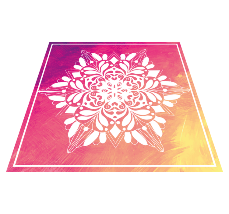Udførligt botanisk arrangement mandala vinyl tæppe - TenStickers