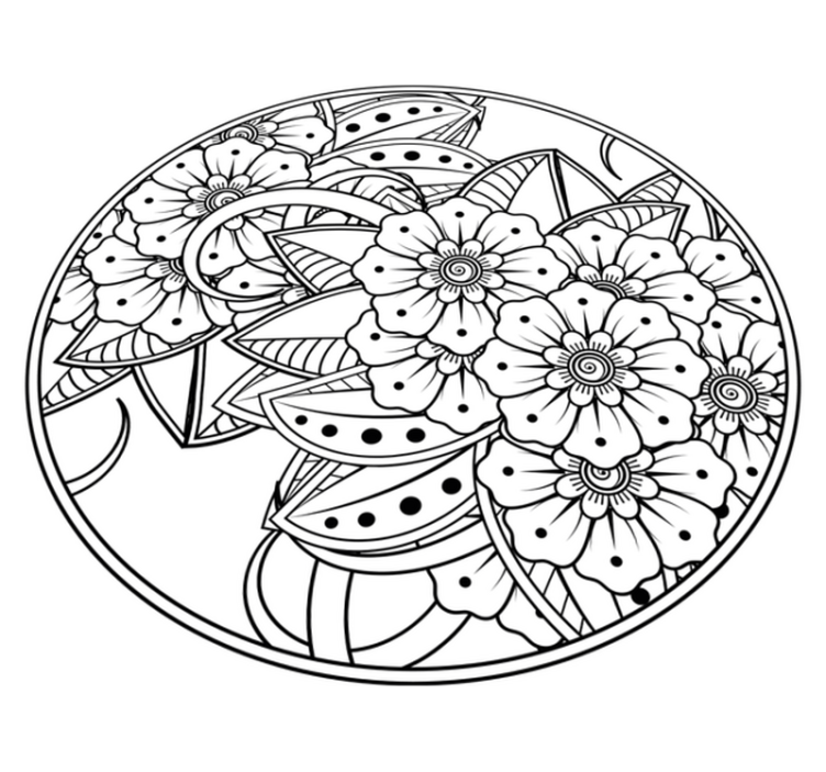 Lotus blomst enkelt mandala vinyl tæppe - TenStickers