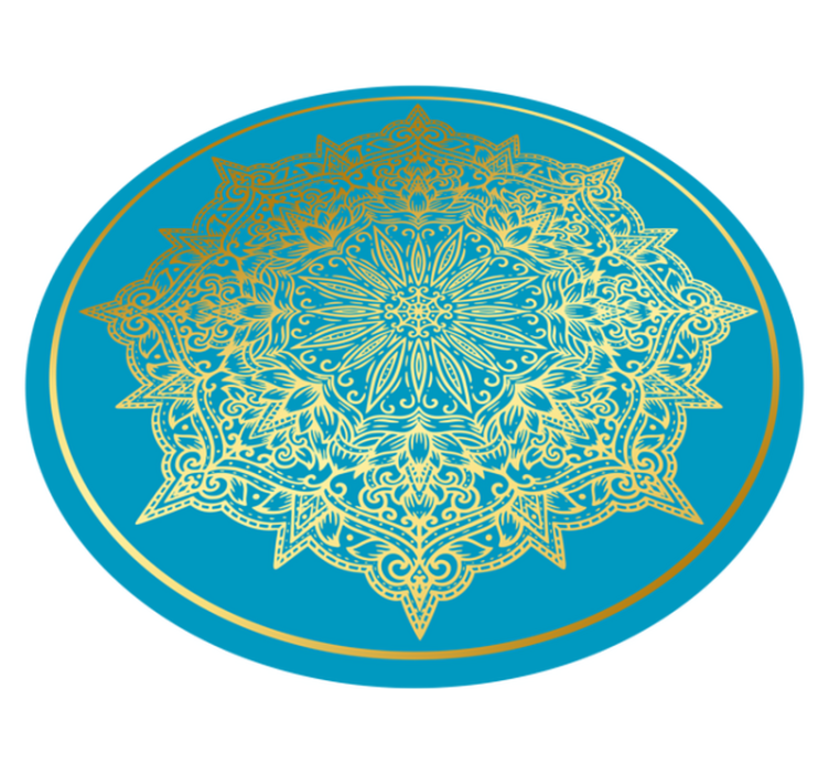 Kompleks mandala-kunst rundt vinyltæppe - TenStickers