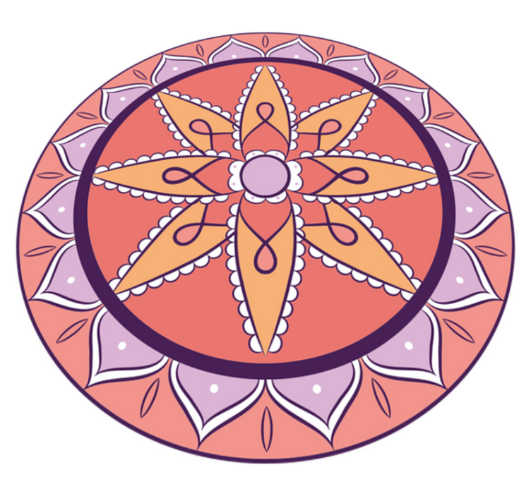 Simpelt lyserødt motiv mandala vinyl tæppe - TenStickers