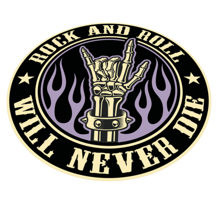 Sten skelet hånd rundt vinyltæppe - TenStickers