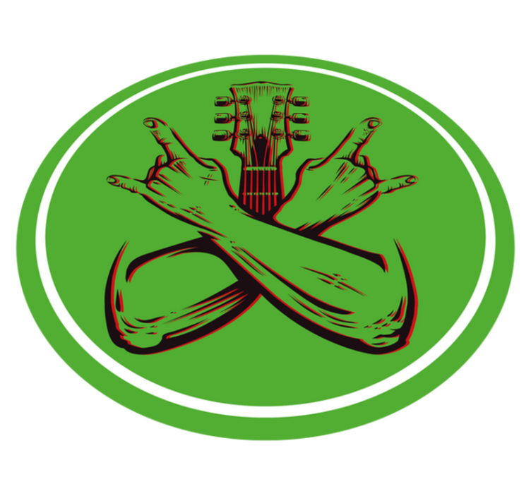 Gyngende gestus kunstværk rundt vinyltæppe - TenStickers