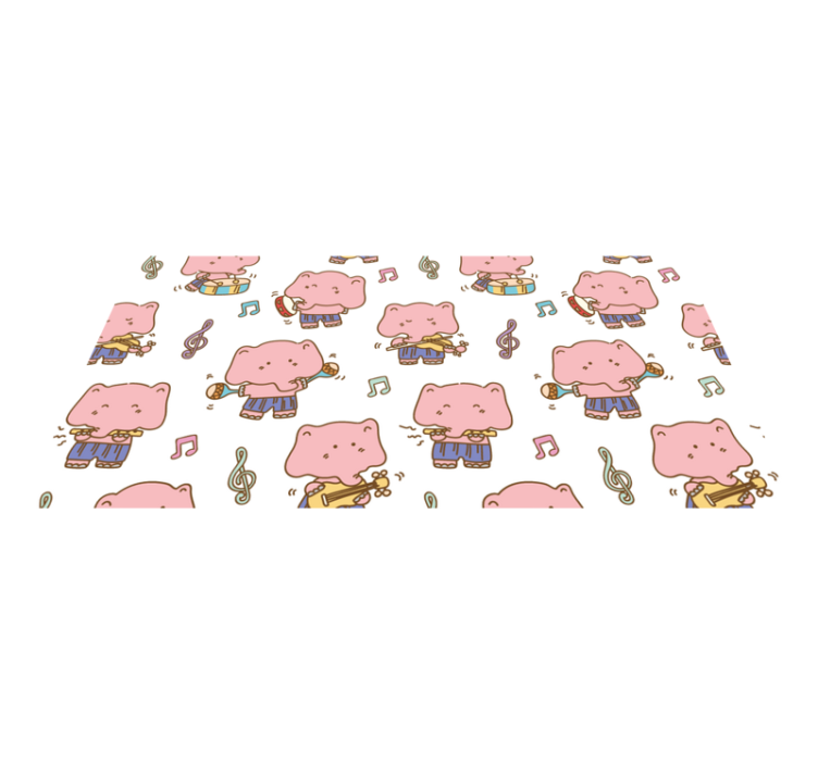 Legesyge elefantmusikere tæppe til børneværelse - TenStickers