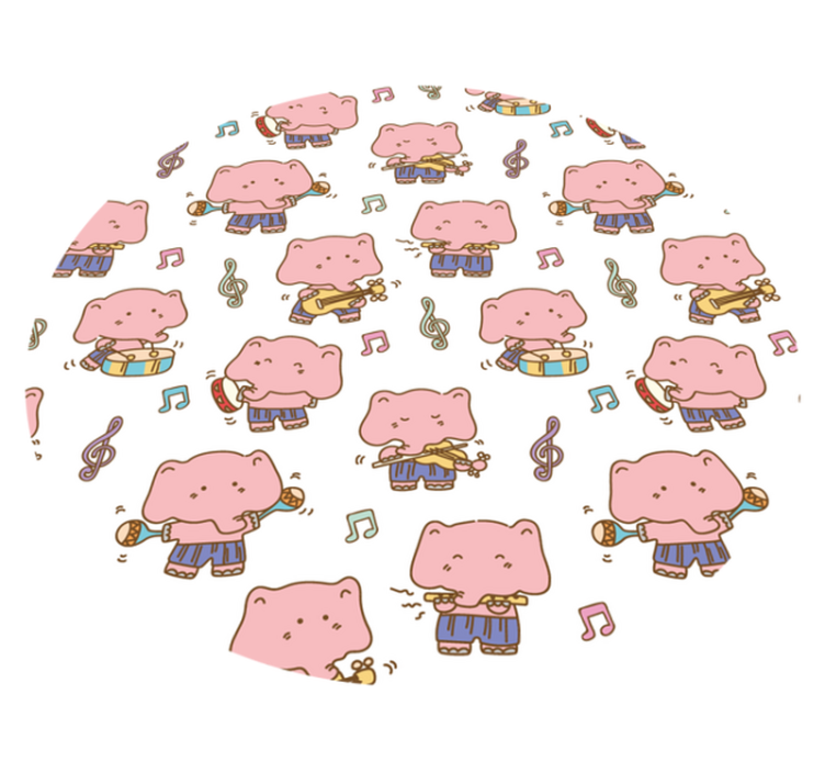 Musikalsk elefantsjov vinyltæpper med dyr - TenStickers