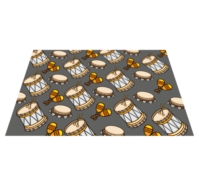 Vinyl tæppe med samling af musikinstrumenter - TenStickers