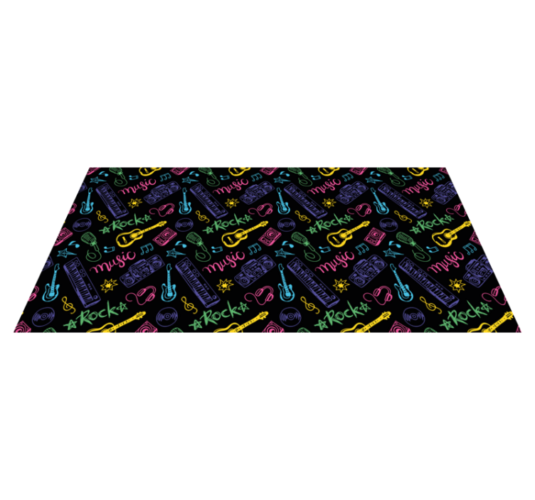 Rockmusik mønster vinyl tæppe - TenStickers