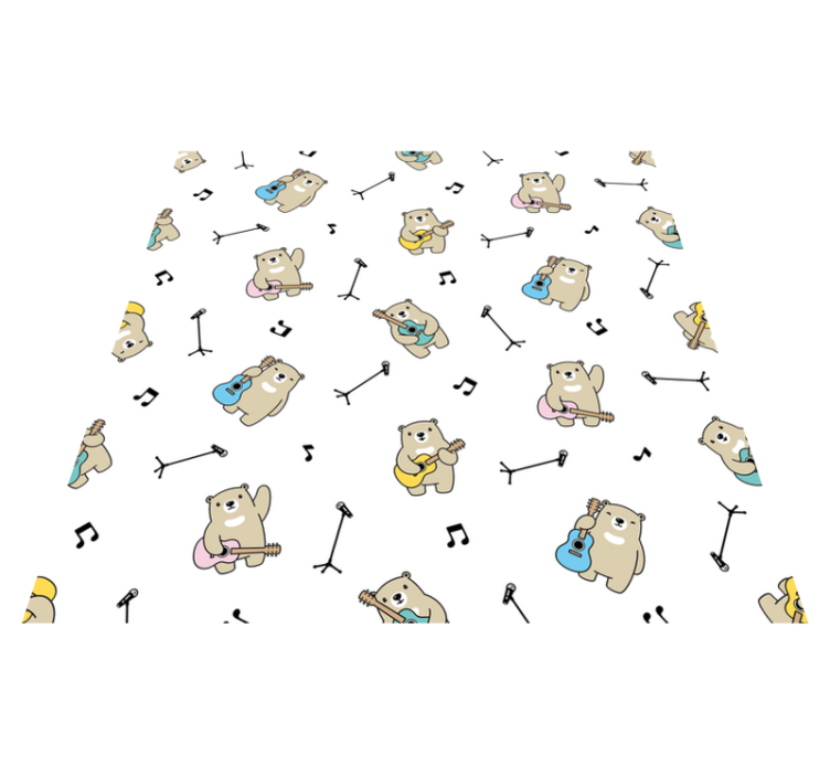 Musikalsk bjørnemønster vinyltæpper til babyværelse - TenStickers