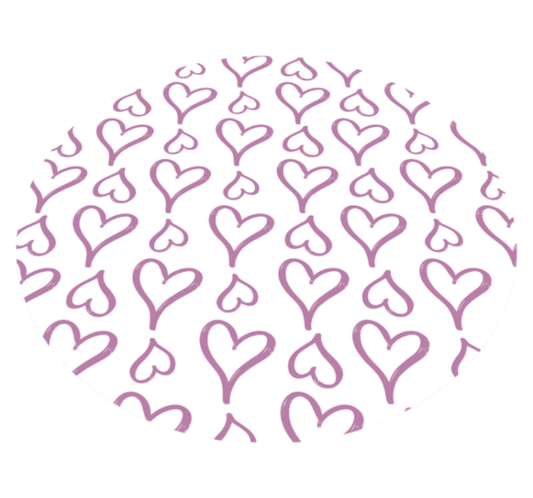 Tekstur vinyl tæppe med pink hjerte mønster - TenStickers