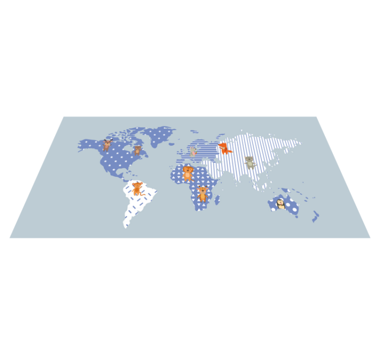 Verdenskort eventyr vinyl tæppe - TenStickers