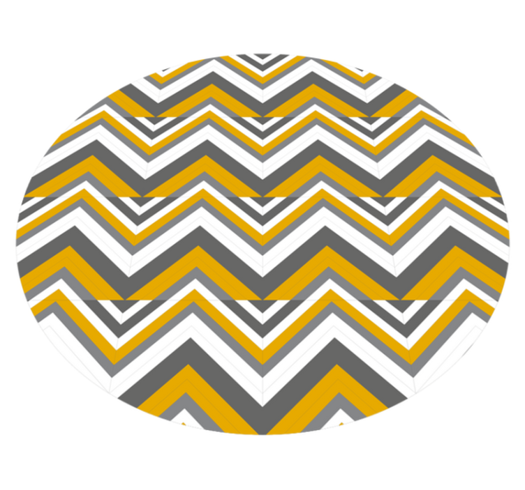 Geometriske vinyl tæppe chevron grå og gul - TenStickers