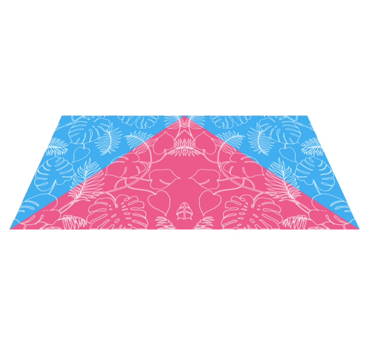 Natur vinyl tæppe med tropisk bladmotiv - TenStickers