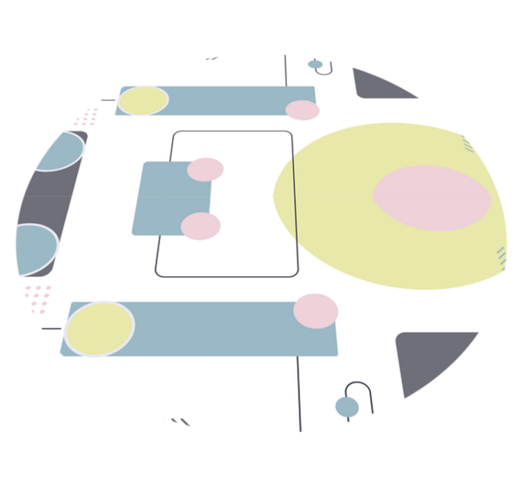 Geometriske vinyl tæppe abstrakte cirkulære former - TenStickers