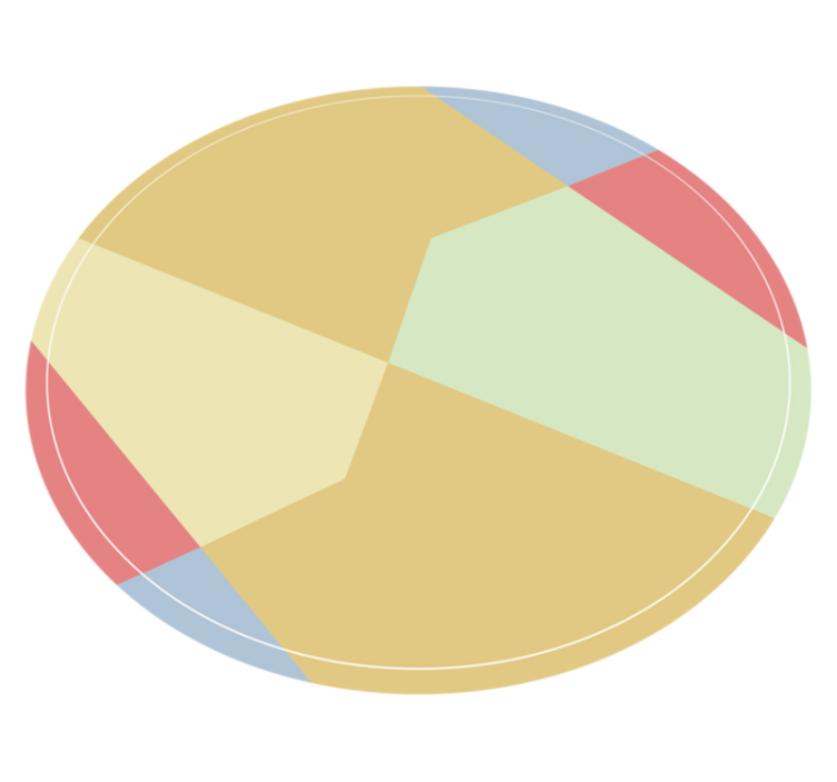 Pastel geometriske farveblokke cirkulært tæppe - TenStickers