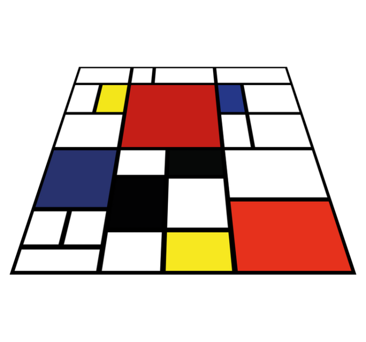 Abstrakte farveblokke firkantet vinyltæppe - TenStickers