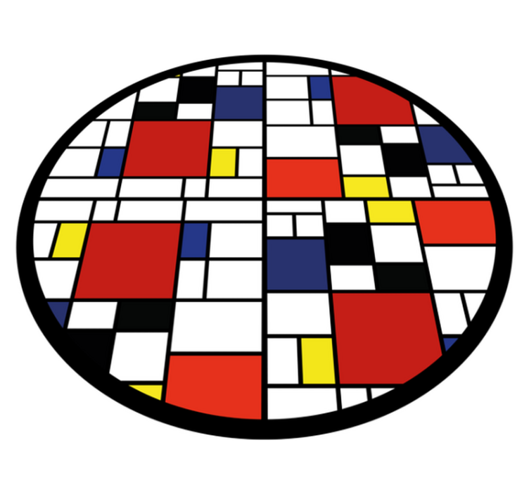 Moderne vinyl tæppe med farveblok layout - TenStickers