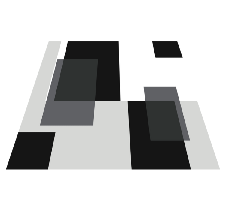 Monokrom firkantet layout minimalistiske vinyl tæppe - TenStickers