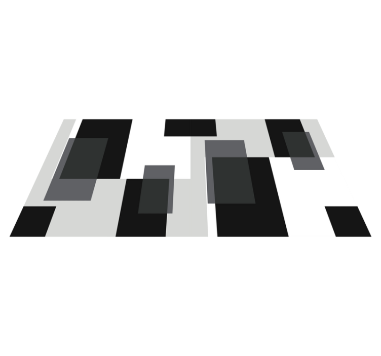 Moderne vinyl tæppe med abstrakte blokke - TenStickers