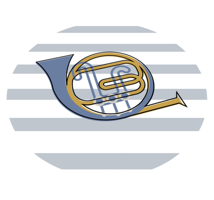 Design af musikhorn rundt vinyltæppe - TenStickers