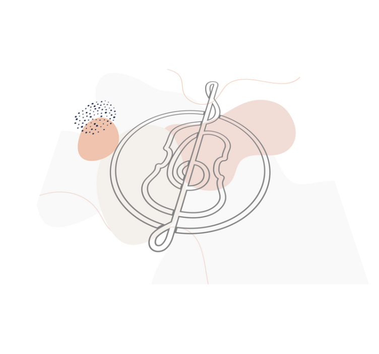 Omrids af musikalske noder moderne vinyl tæppe - TenStickers