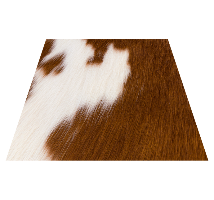 Brun hvid ko pels tekstur firkantet vinyltæppe - TenStickers