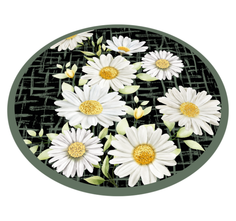 Hvid marguerittarrangement Blomster og planter vinyltæppe - TenStickers