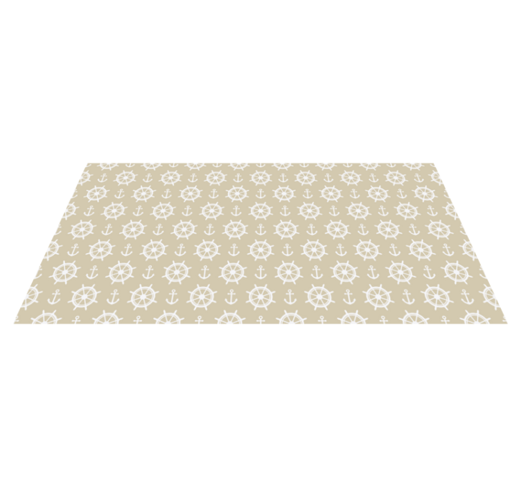 Maritimt kompasmotiv vinyl tæppe til stuen - TenStickers