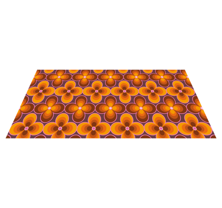 Retro blomstermønster vintage vinyl tæppe - TenStickers