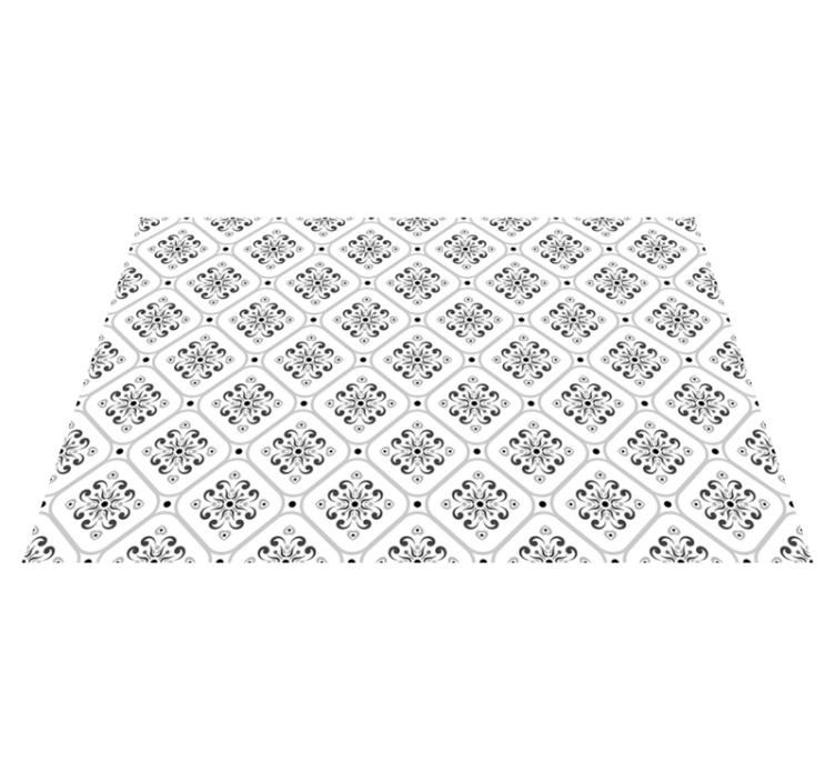Elegant sort og hvid vinyl tæppe med fliseeffekt - TenStickers