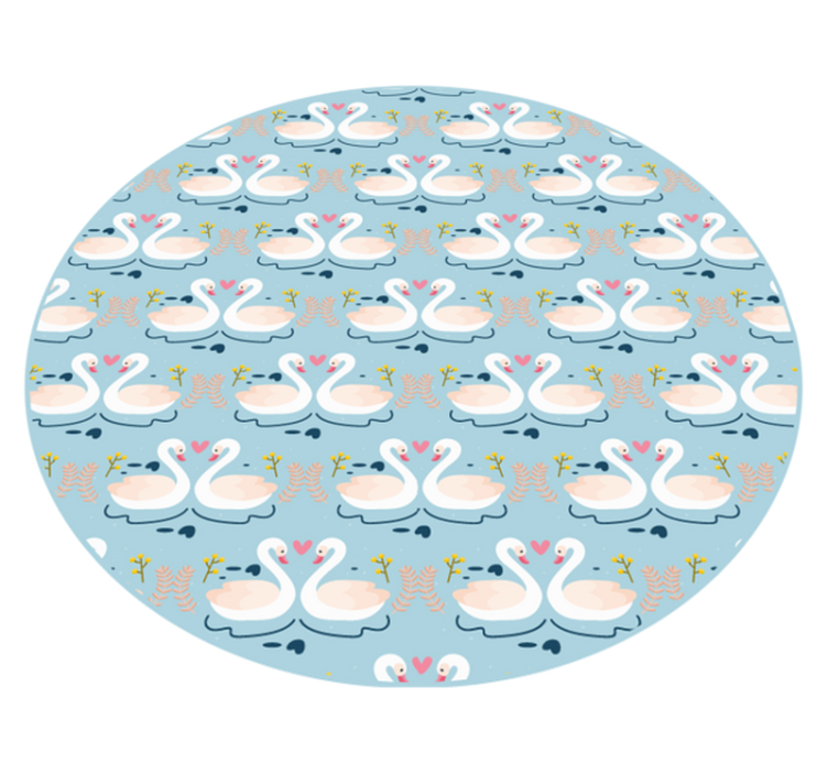 Charmerende svanemønster vinyltæpper med dyr - TenStickers