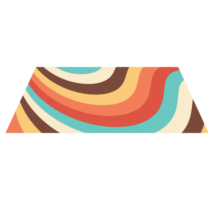 Retro bølgemønster moderne vinyl tæppe - TenStickers