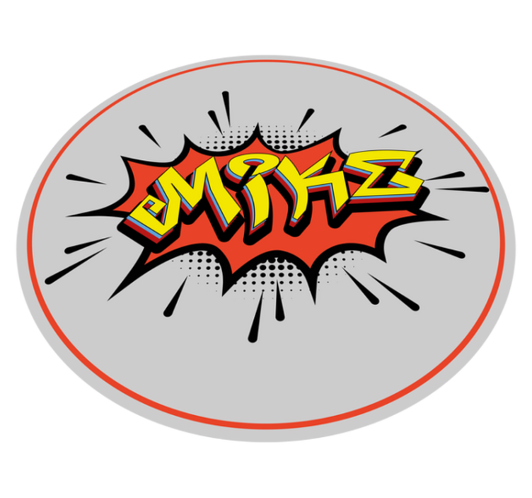 Navneeksplosion vinyl tæppe med navn - TenStickers