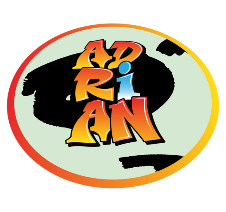 Farverigt navnedesign vinyl tæppe med navn - TenStickers