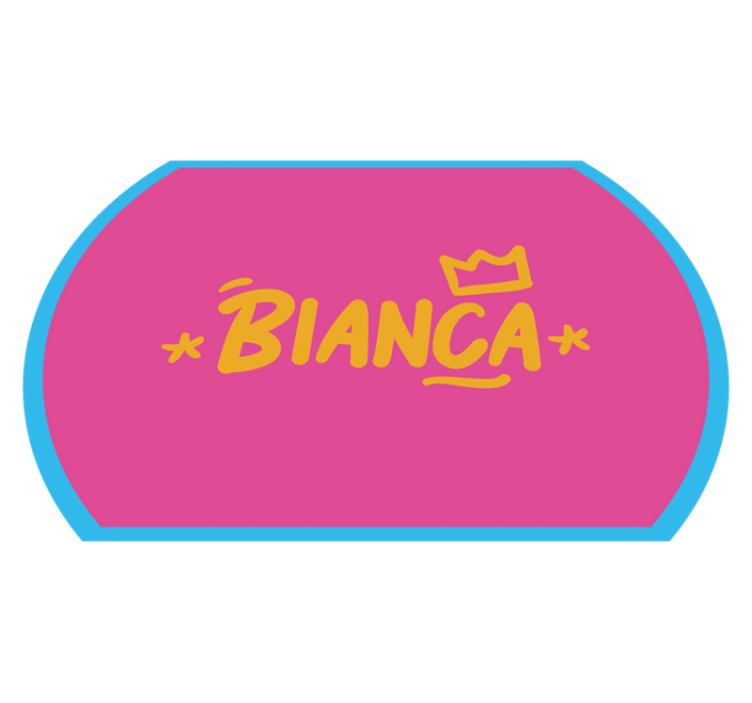 Blå måtte med navnekant vinyl tæppe med navn - TenStickers