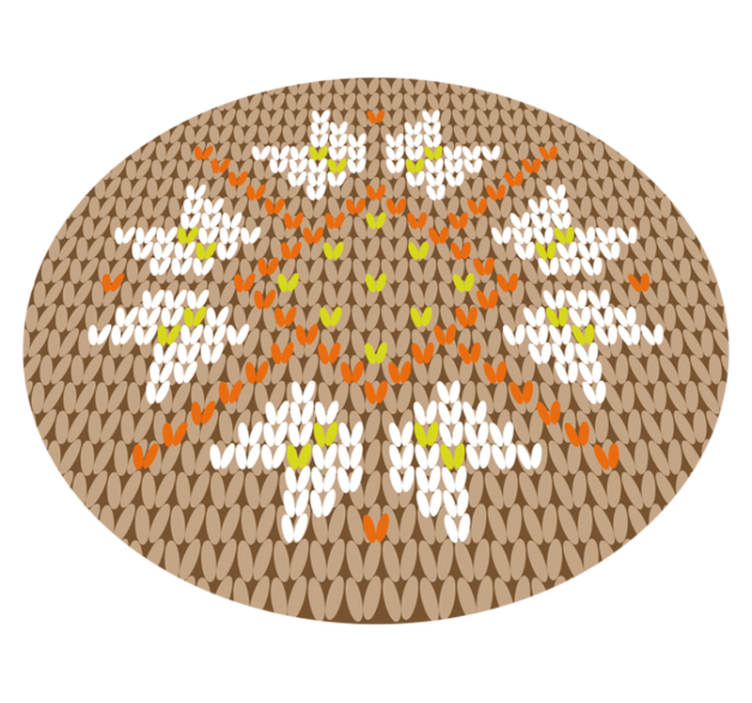 Blomstret beige tæppe i naturfiberstruktur - TenStickers