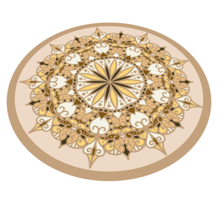 Elegant gylden mandala mandala vinyl tæppe - TenStickers