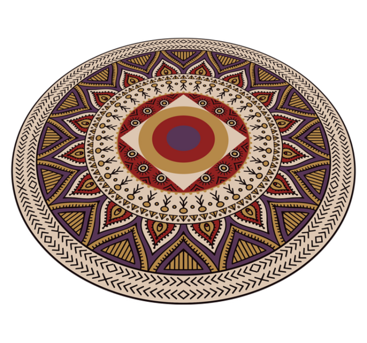 Levende cirkulært mønster mandala vinyl tæppe - TenStickers