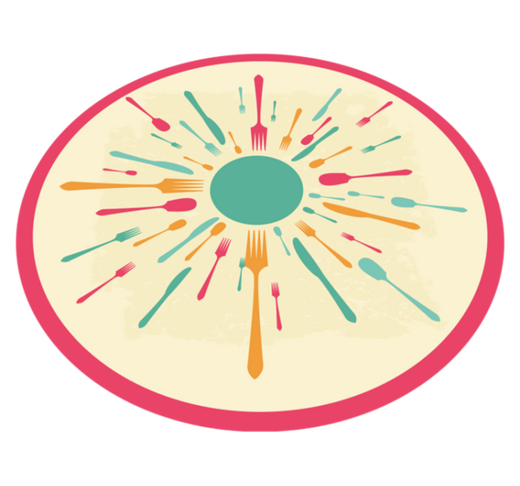 Cirkel ske mønster køkken gulvfliser - TenStickers