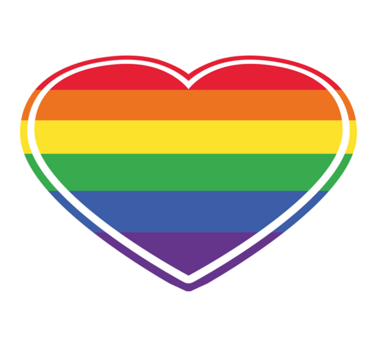 Gay pride fladt i hjerteformet soveværelsestæppe - TenStickers